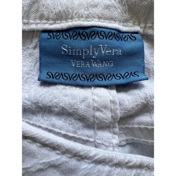 SIMPLY VERA WOMENS DENIM PANTS WHITE SIZE 8 VERA WANG - Picture 2 of 9